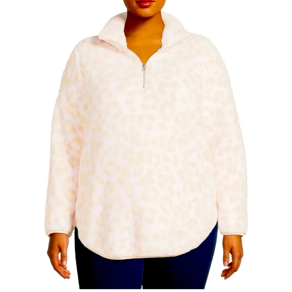 Terra & Sky 3x Faux Sherpa 3/4 Zip Sweatshirt